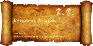Korencsi Vivien névjegykártya